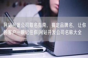 网站开发公司取名指南，搞定品牌名，让你的客户一眼记住你|网站开发公司名称大全